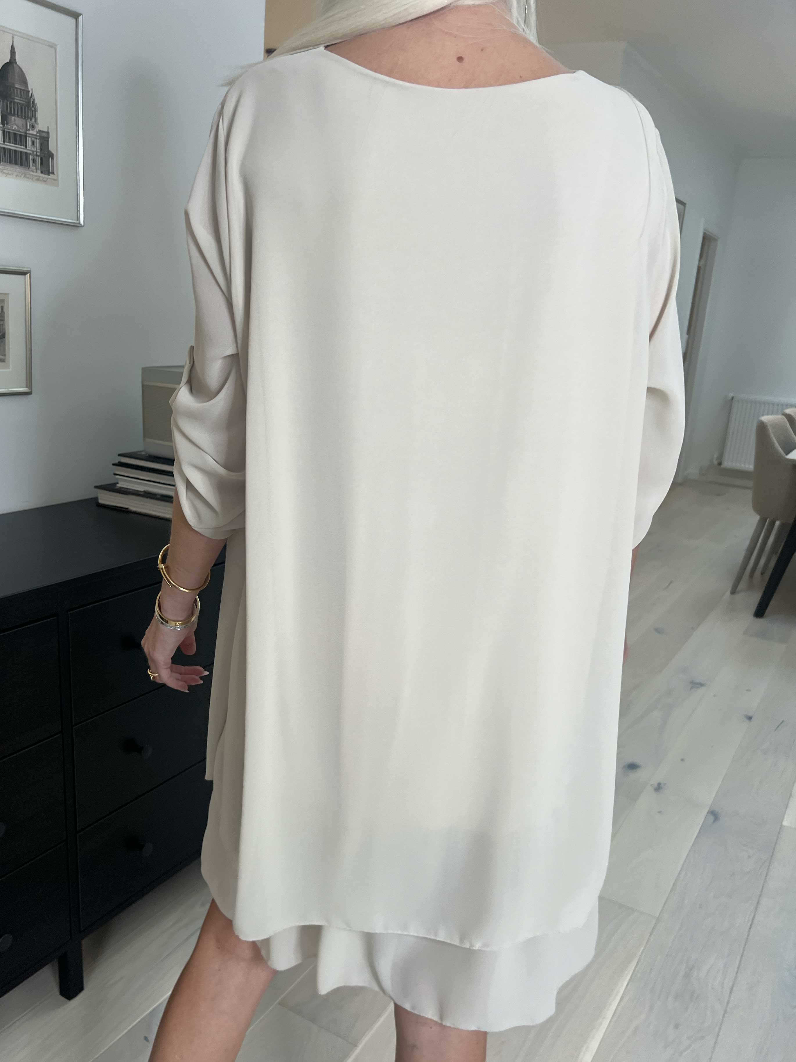 Jill - Chiffongtunika med underkjol i viskos